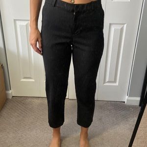Cropped Black Striped dress pants